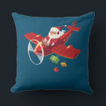Christmas Santa Claus Pilot Flying Airplane Gift Kissen<br><div class="desc">Christmas Santa Claus Pilot Flying Airplane Gift</div>