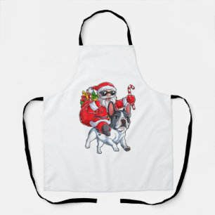 Christmas Santa Claus Riding French Bulldog Xmas B Schürze