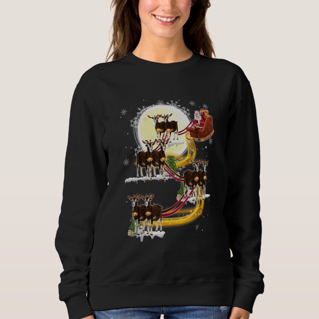 Christmas Santa Claus Riding Goat Goat Xmas Sweatshirt (Vorderseite)