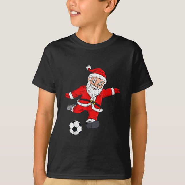 Christmas Santa Claus Soccer Ball  T-Shirt (Vorderseite)