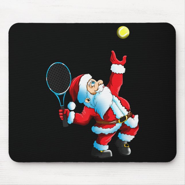 Christmas Santa Claus Tennis Game Tennis Racket  Mousepad (Vorne)