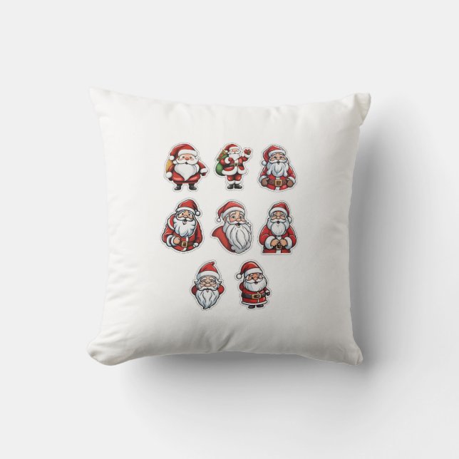 Christmas Santa Claus Throw Pillow | Holiday Décor Kissen (Vorderseite)