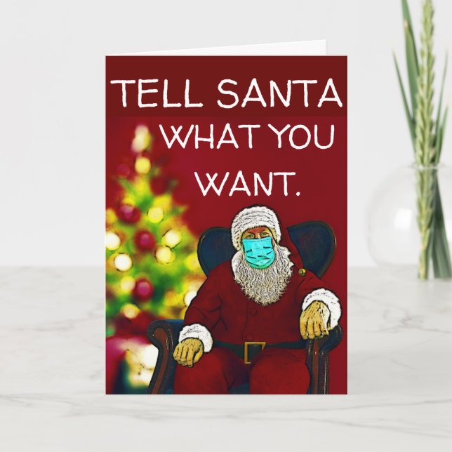 CHRISTMAS SANTA CLAUS TRAING MASK COVID-19 CARD KARTE (Vorderseite)