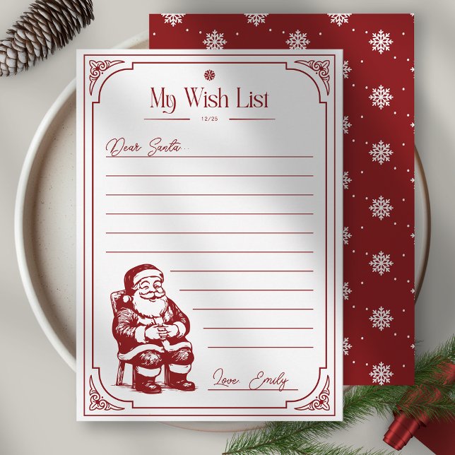 Christmas Santa Claus Wish List Einladung (Von Creator hochgeladen)