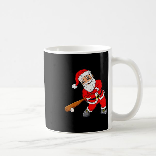 Christmas Santa Claus With Baseball Bat Boys Kids  Kaffeetasse (Rechts)