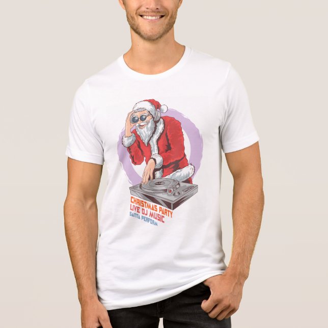 Christmas Santa DJ | Urlaub Tri-Blend Shirt (Vorderseite)