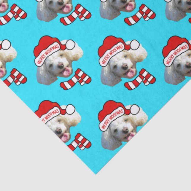 Christmas Santa Dog Custom Photo Pattern Seidenpapier (Detail)