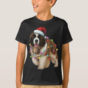 Christmas Santa Dog, St. Bernard, Saint Xmas, Dog T-Shirt