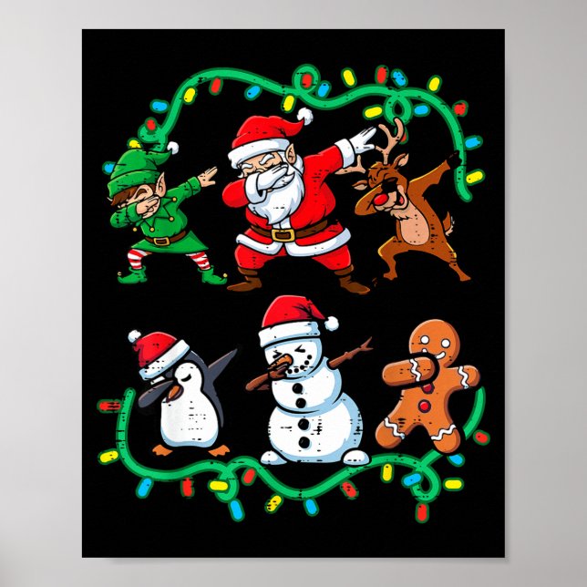 Christmas Santa Elf Reindeer Dab Xmas Dance Boys G Poster (Vorne)