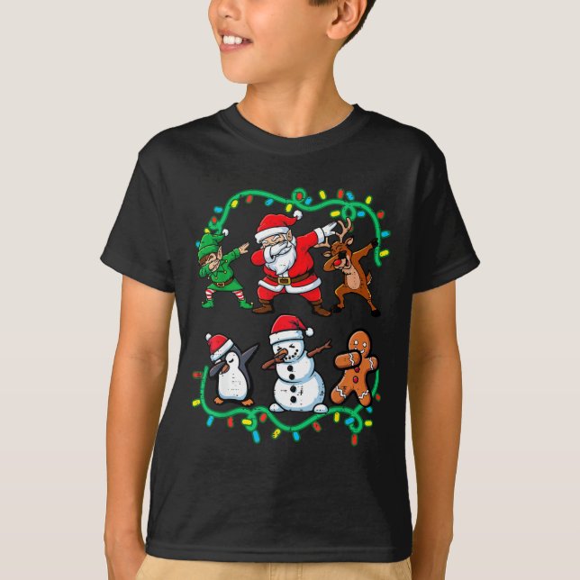 Christmas Santa Elf Reindeer Dab Xmas Dance Boys G T-Shirt (Vorderseite)