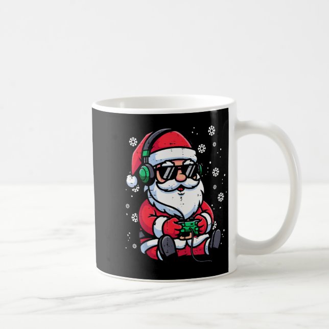 Christmas Santa Gamer Funny Xmas Video Gaming Men  Kaffeetasse (Rechts)