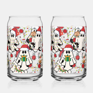 Christmas Santa Ghost Glass Cups Dosenglas