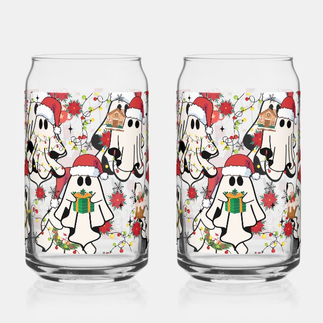 Christmas Santa Ghost Glass Cups Dosenglas (Vorderseite)