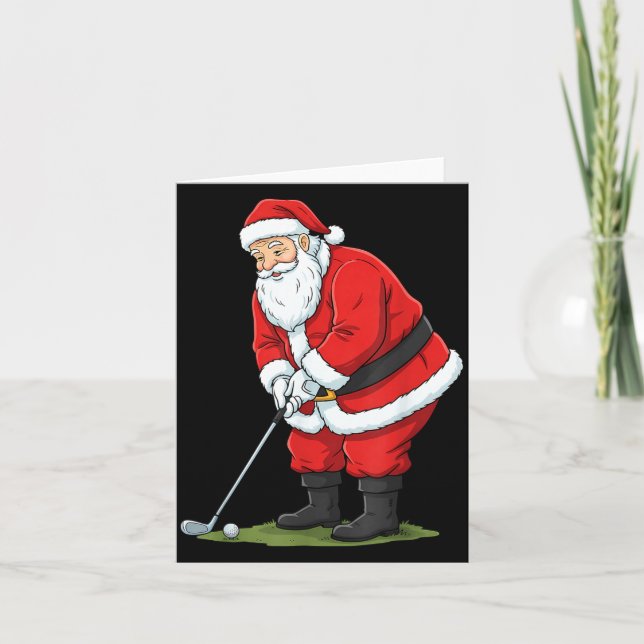 Christmas Santa Golf Golfer Xmas Funny Christmas G Karte (Vorderseite)