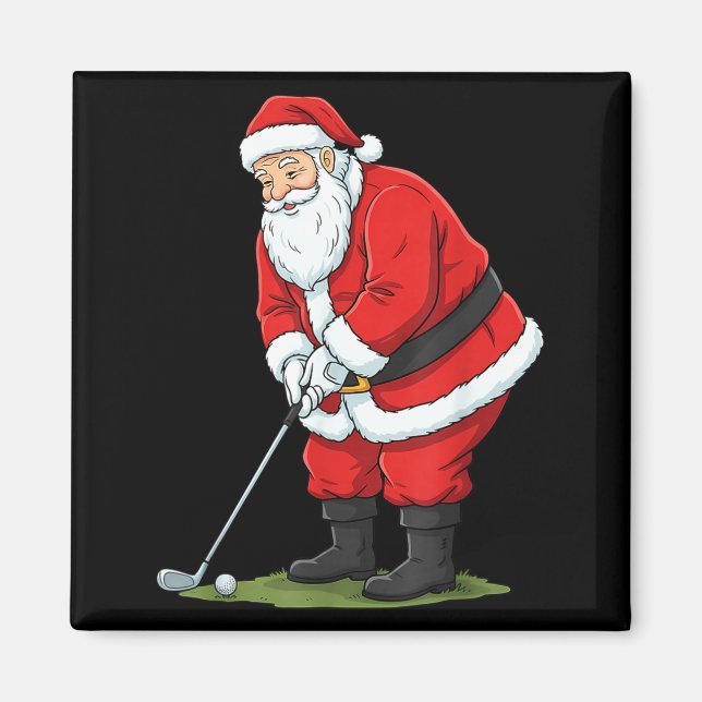 Christmas Santa Golf Golfer Xmas Funny Christmas G Magnet (Vorne)