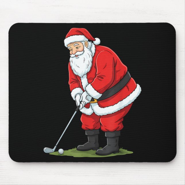 Christmas Santa Golf Golfer Xmas Funny Christmas G Mousepad (Vorne)