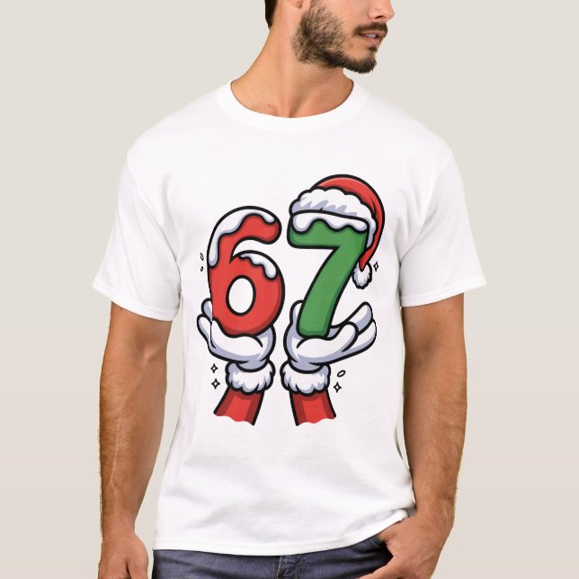 Christmas Santa Hands Fun T-Shirt (Vorderseite)