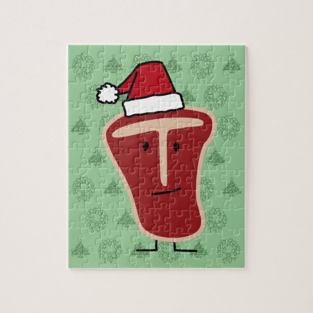 Christmas Santa Hat T-Bone Steak meat protein Puzzle (Vertikal)
