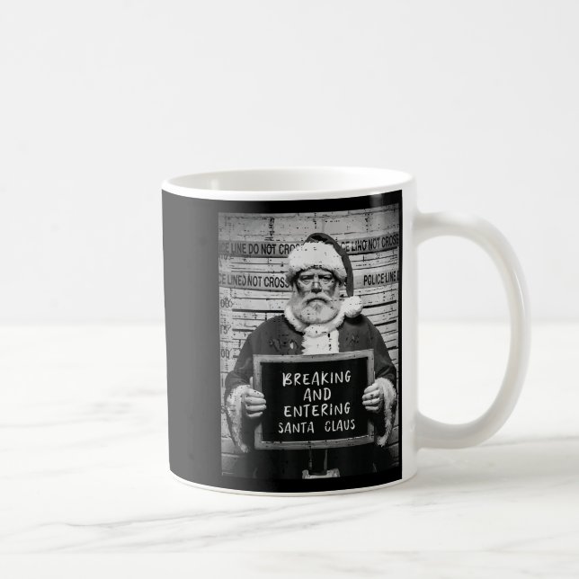 Christmas Santa Mugshot Breaking Entering Xmas Men Kaffeetasse (Rechts)