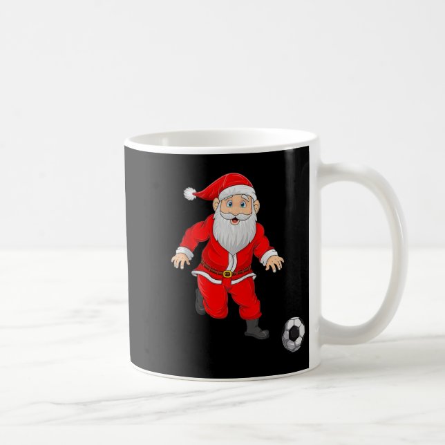 Christmas Santa Playing Soccer Football Xmas Srts  Kaffeetasse (Rechts)