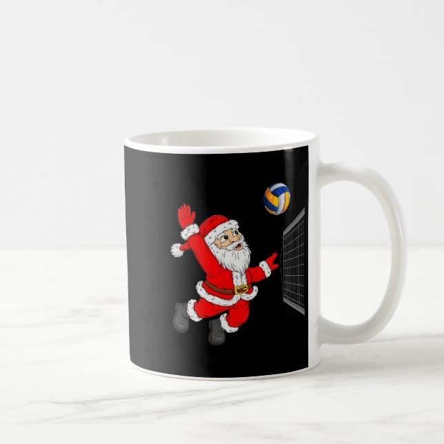 Christmas Santa Playing Volleyball Xmas Funny Srts Kaffeetasse (Rechts)