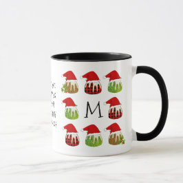 Christmas Santa Puddings Monogram Tasse