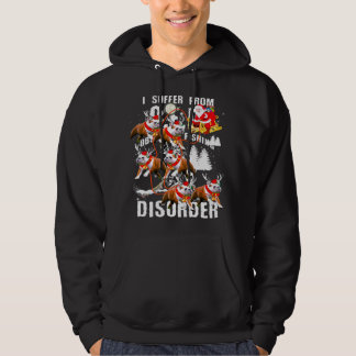 Christmas Santa Riding English Bulldog Xmas Hoodie