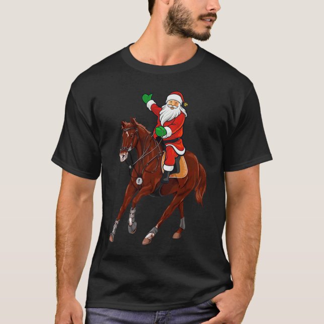 Christmas Santa Riding Horse Xmas  Idea For Men Wo T-Shirt (Vorderseite)