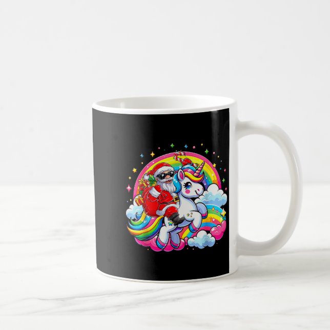 Christmas Santa Riding Unicorn Cute Xmas Girls Wom Kaffeetasse (Rechts)