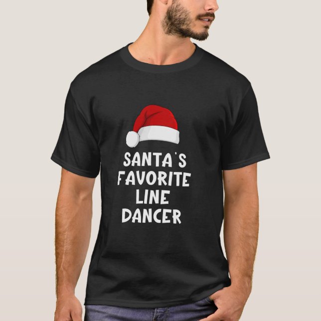 Christmas Santa s Favorite Line Dancer Funny Danci T-Shirt (Vorderseite)