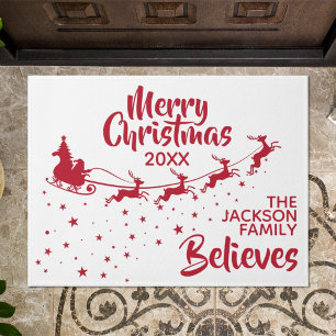 Christmas Santa’s sleigh reindeers holiday Fußmatte
