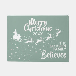 Christmas Santa’s sleigh reindeers holiday Fußmatte