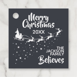 Christmas Santa’s sleigh reindeers holiday Geschenkanhänger