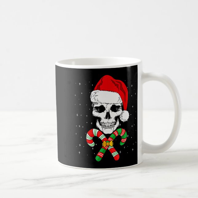 Christmas Santa Skull Xmas Candy Skull Wearing San Kaffeetasse (Rechts)