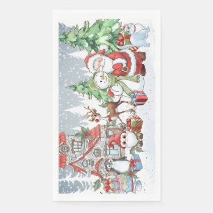 Christmas Santa Snowman Rudolph Serviette