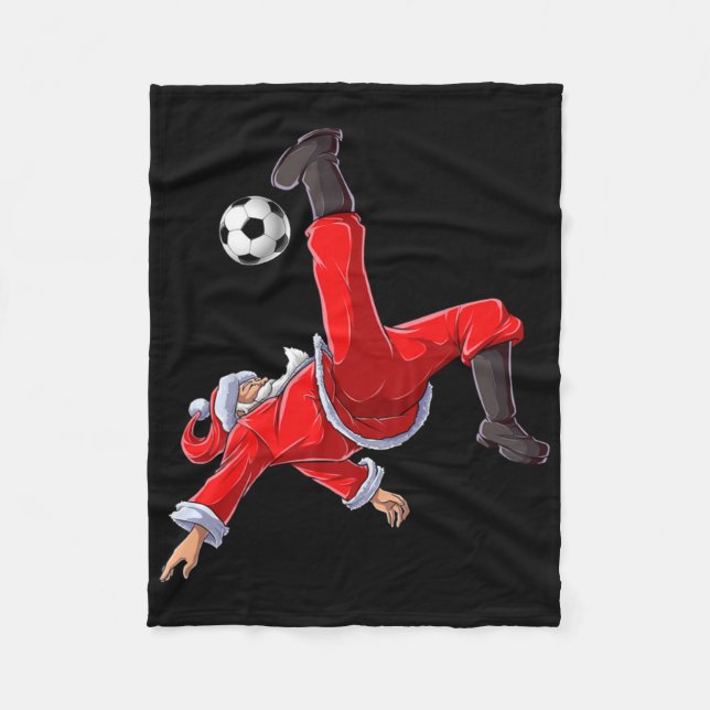 Christmas Santa Soccer Bicycle Kick Xmas Boys Men  Fleecedecke (Vorderseite)