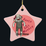 Christmas Santa Sock Monkey Keramik Ornament<br><div class="desc">Santa Sock Monkey Ornament von ArtMuvz Illustration,  passend Santa Bekleidung,  T - Shirt,  Geschenke. Weihnachtsgeschenke,  Weihnachtsgeschenke und Bekleidung.</div>