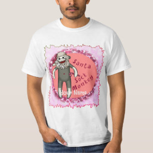 Christmas Santa Sock Monkey T-Shirt