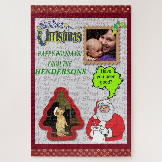 Christmas Santa & Tree Add Photos Large Puzzle (Vertikal)