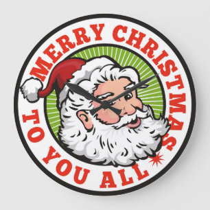 Christmas Santa Wall Clock Große Wanduhr