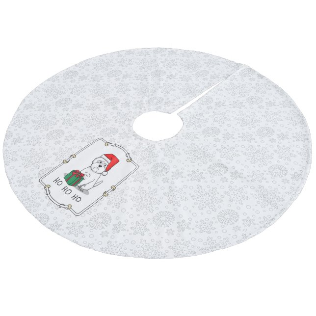 Christmas Santa West Highland White Terrier Westie Fleece Weihnachtsbaumdecke (Schrägansicht)