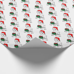 Christmas Santa West Highland White Terrier Westie Geschenkpapier