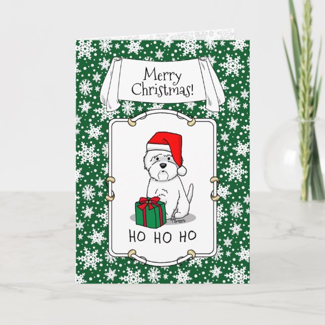Christmas Santa West Highland White Terrier Westie Karte (Vorderseite)