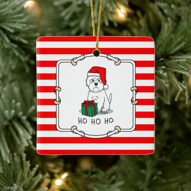 Christmas Santa West Highland White Terrier Westie Keramikornament (Baum)