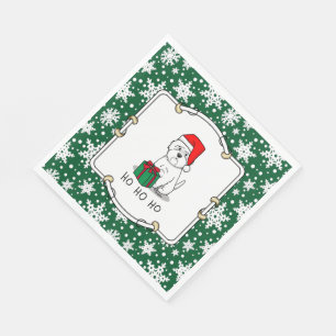 Christmas Santa West Highland White Terrier Westie Serviette