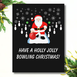 Christmas Santa's Bowling Holly Jolly Fun Postkarte