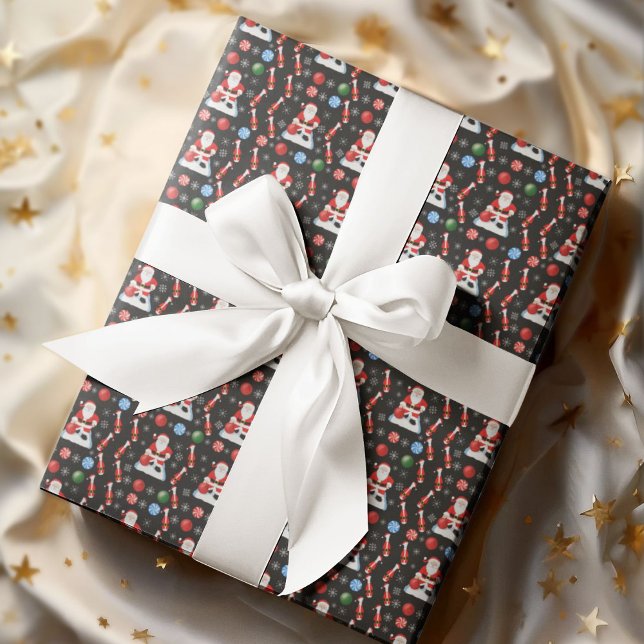 Christmas Santa's Bowling Pattern Geschenkpapier (Von Creator hochgeladen)