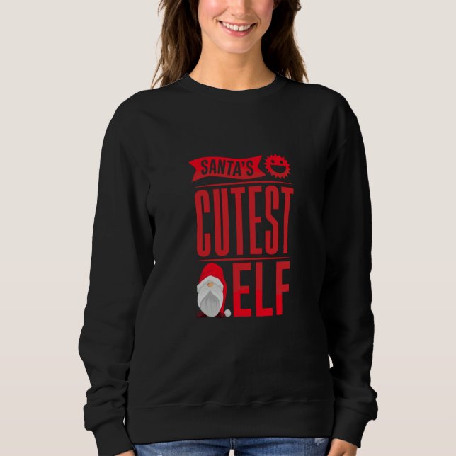Christmas Santa's Cutest Elf Sweatshirt (Vorderseite)