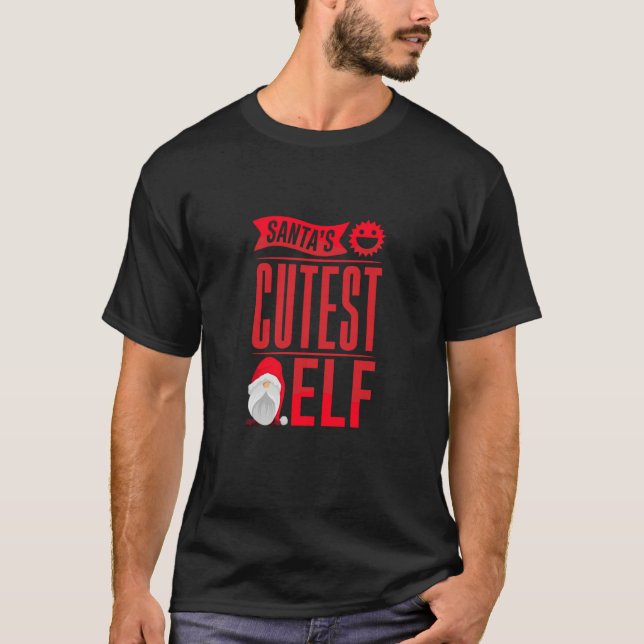 Christmas Santa's Cutest Elf T-Shirt (Vorderseite)