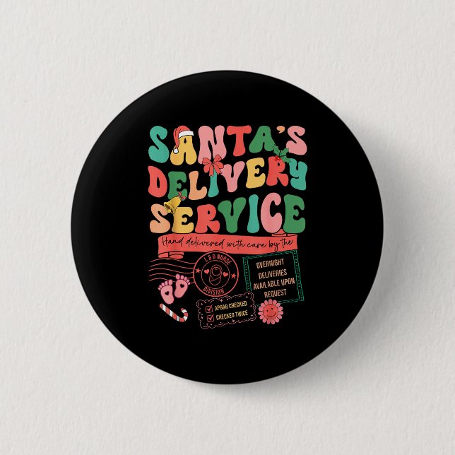 Christmas Santa's Delivery Service L&amp;d Labor D Button (Vorderseite)